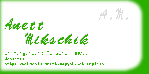 anett mikschik business card